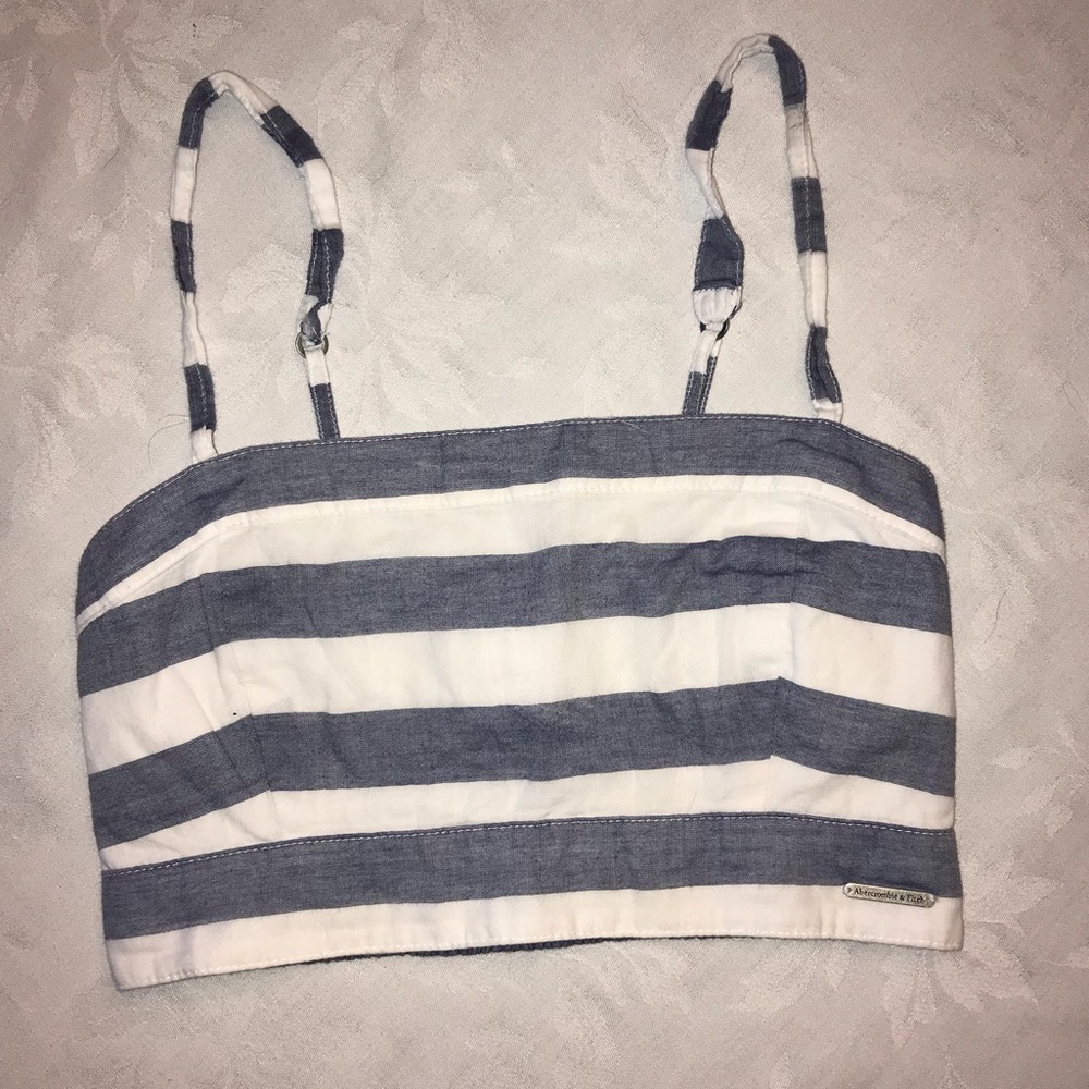 Abercrombie & Fitch chambray stripped crop top
